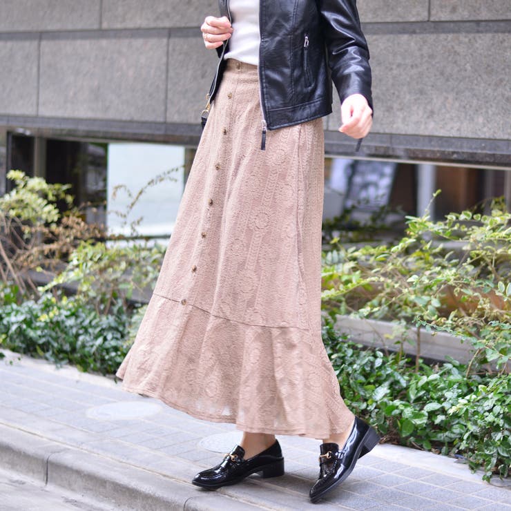 総レース ティアードロングスカート[品番：PPNW0001249]｜Pumpkin Port  