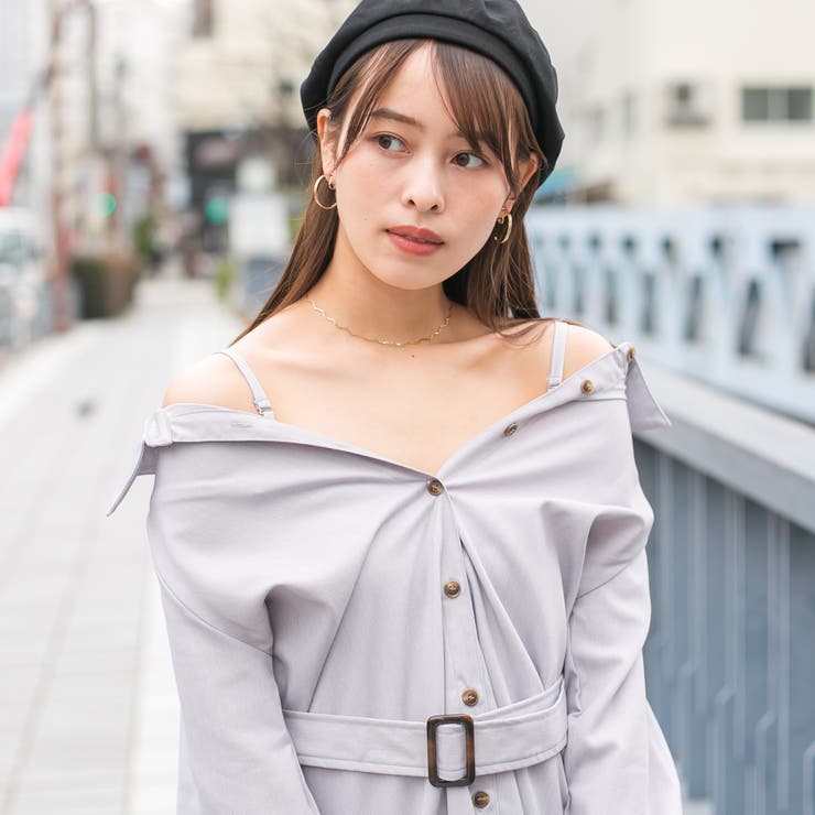 無地 チェック ２wayオフショルダーロングシャツワンピース 品番 Ppnw Pumpkin Port パンプキンポート のレディースファッション通販 毎日送料無料 Shoplist ショップリスト