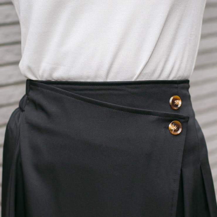 無地ツイル ラップ風ロングスカート | Pumpkin  Port | 詳細画像10 