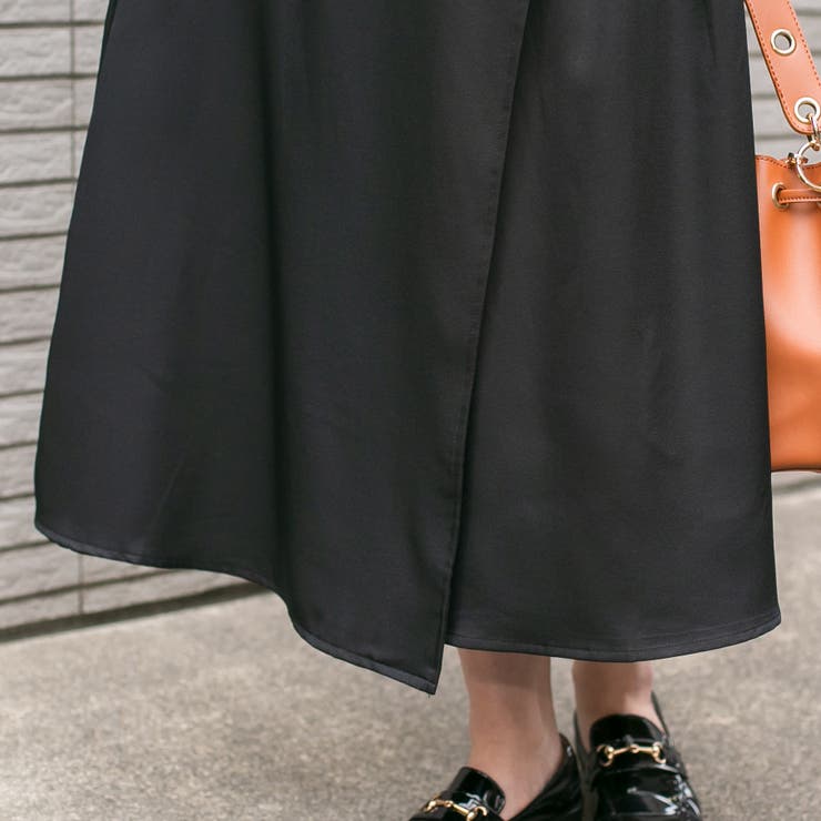 無地ツイル ラップ風ロングスカート | Pumpkin  Port | 詳細画像12 