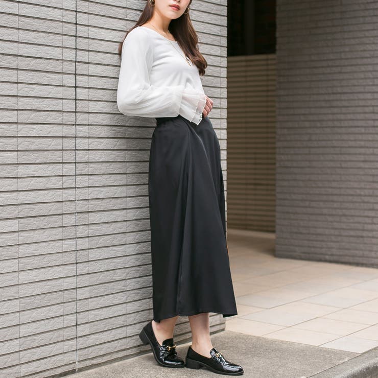 無地ツイル ラップ風ロングスカート | Pumpkin  Port | 詳細画像6 