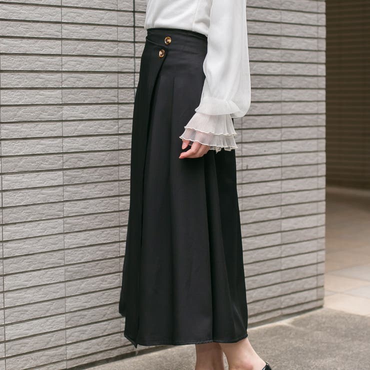 無地ツイル ラップ風ロングスカート | Pumpkin  Port | 詳細画像8 