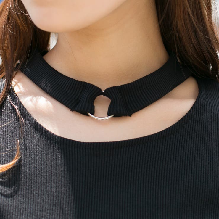 リブ チョーカー風 半袖Tシャツ | Pumpkin  Port | 詳細画像8 