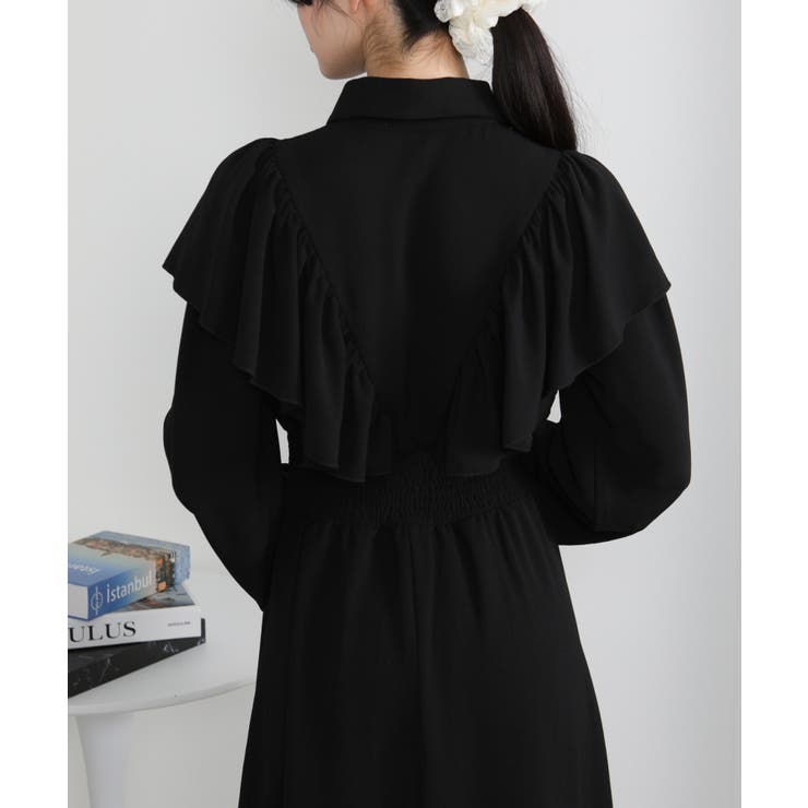 ボリュームフリル ゴールドボタン ハイウエスト ワンピース | Pumpkin  Port | 詳細画像12 