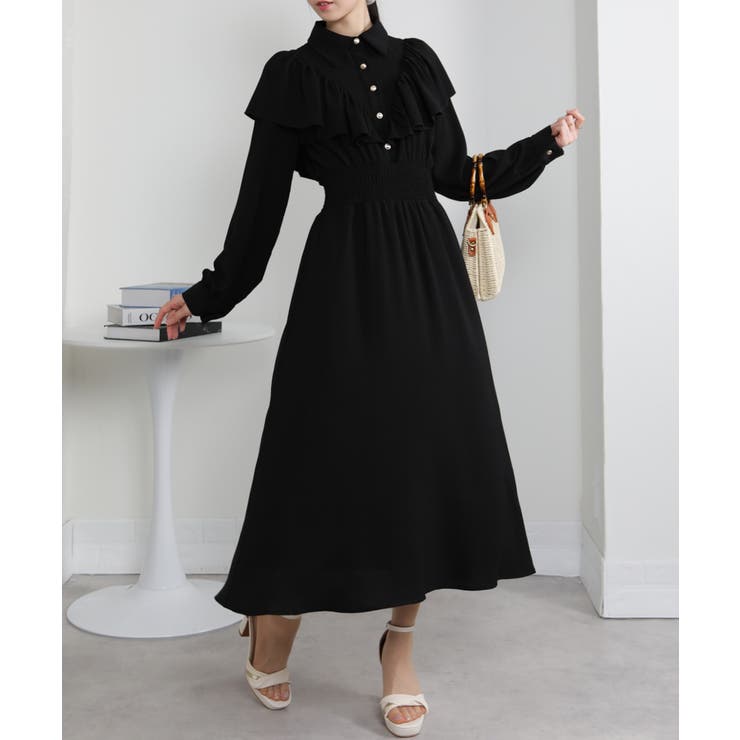 ボリュームフリル ゴールドボタン ハイウエスト ワンピース | Pumpkin  Port | 詳細画像13 