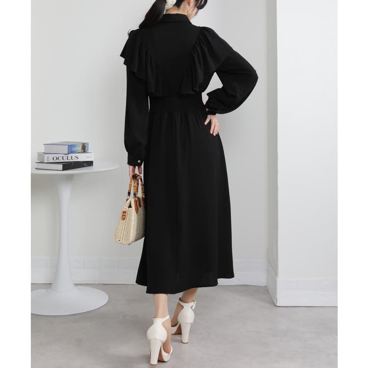 ボリュームフリル ゴールドボタン ハイウエスト ワンピース | Pumpkin  Port | 詳細画像17 