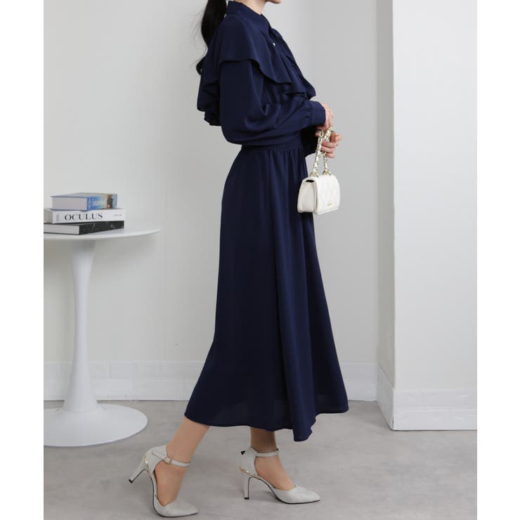 ボリュームフリル ゴールドボタン ハイウエスト ワンピース | Pumpkin  Port | 詳細画像22 