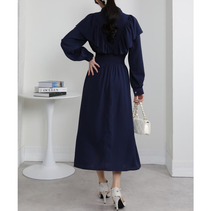 ボリュームフリル ゴールドボタン ハイウエスト ワンピース | Pumpkin  Port | 詳細画像23 