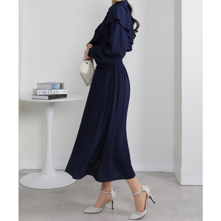 ボリュームフリル ゴールドボタン ハイウエスト ワンピース | Pumpkin  Port | 詳細画像24 