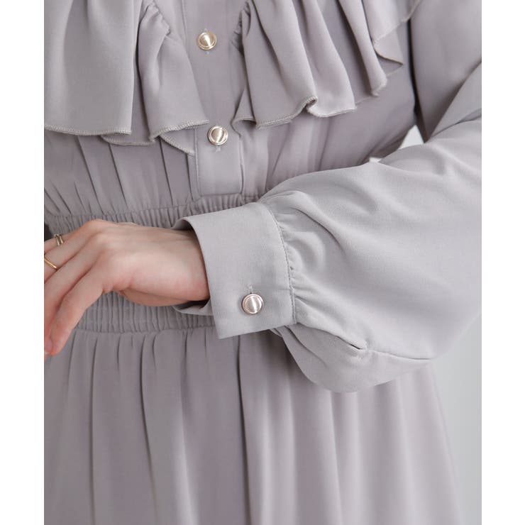 ボリュームフリル ゴールドボタン ハイウエスト ワンピース | Pumpkin  Port | 詳細画像31 