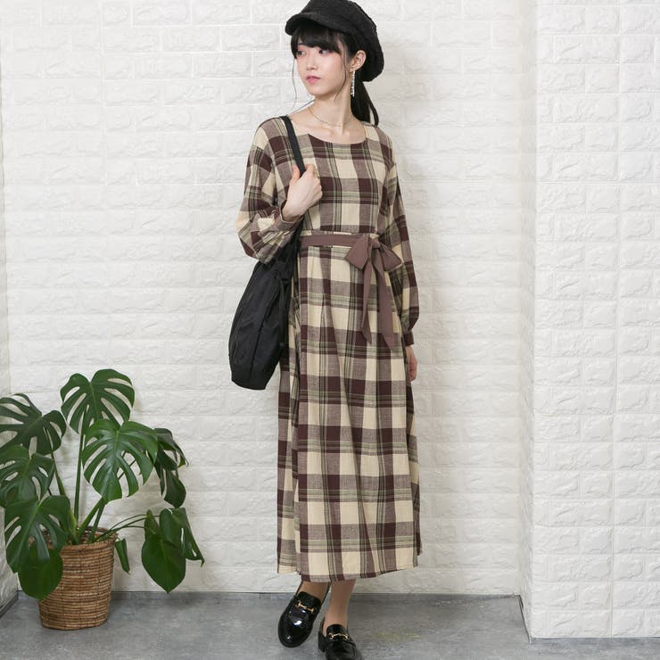 タグ付】ボレロチェックロングワンピース フリーサイズ タグ付】ボレロ