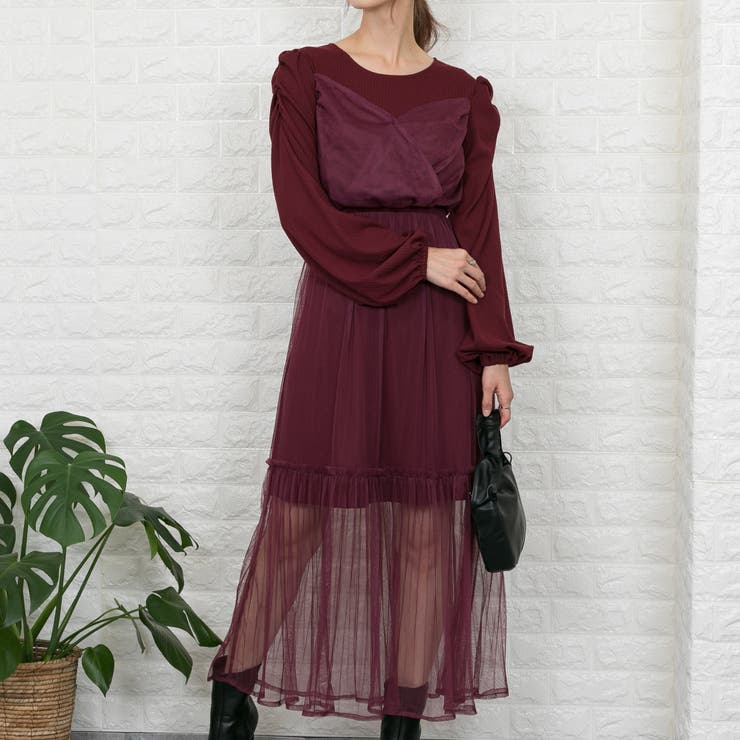 リブ チュール重ね パワーオフショルダー ロングワンピース 品番 Ppnw Pumpkin Port パンプキンポート のレディースファッション通販 Shoplist ショップリスト