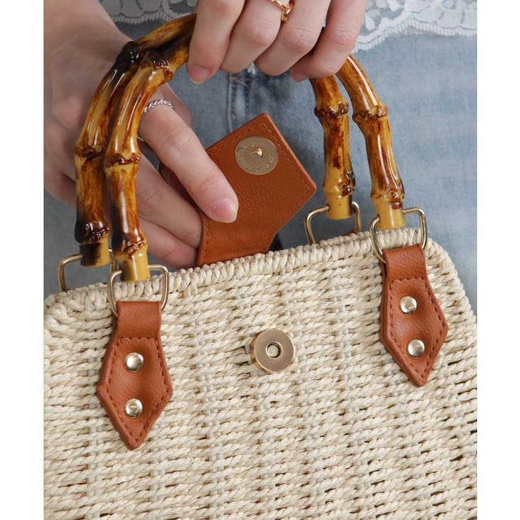 バンブーハンドル 2WAYカゴBAG | Pumpkin  Port | 詳細画像18 