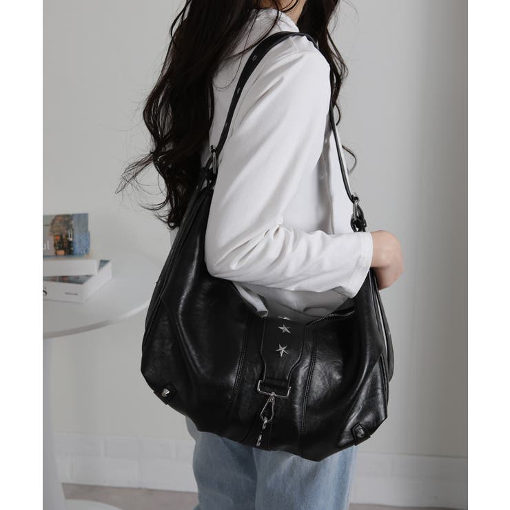 星スタッズポイント ハーフムーン ショルダーバッグ | Pumpkin  Port | 詳細画像2 