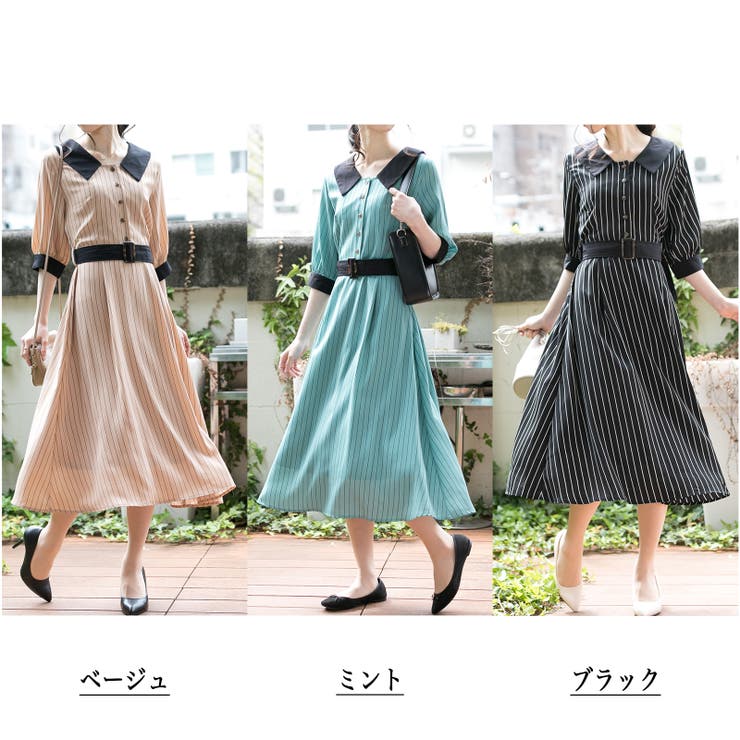 国内発送☆【HOBBS】ドット×ハイピング♪可憐レトロワンピース アンティビジューキャットプリントワンピース｜ピンクハウス