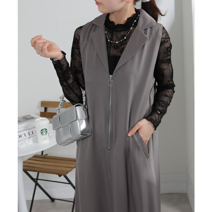 シルバージップ テーラード襟 Iライン ジャンスカ | Pumpkin  Port | 詳細画像14 