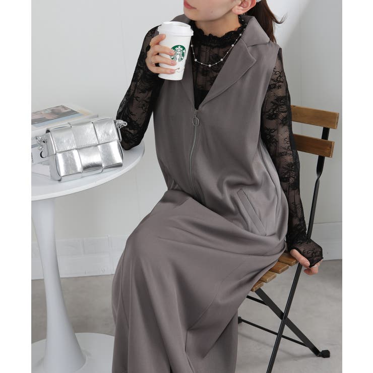 シルバージップ テーラード襟 Iライン ジャンスカ | Pumpkin  Port | 詳細画像15 