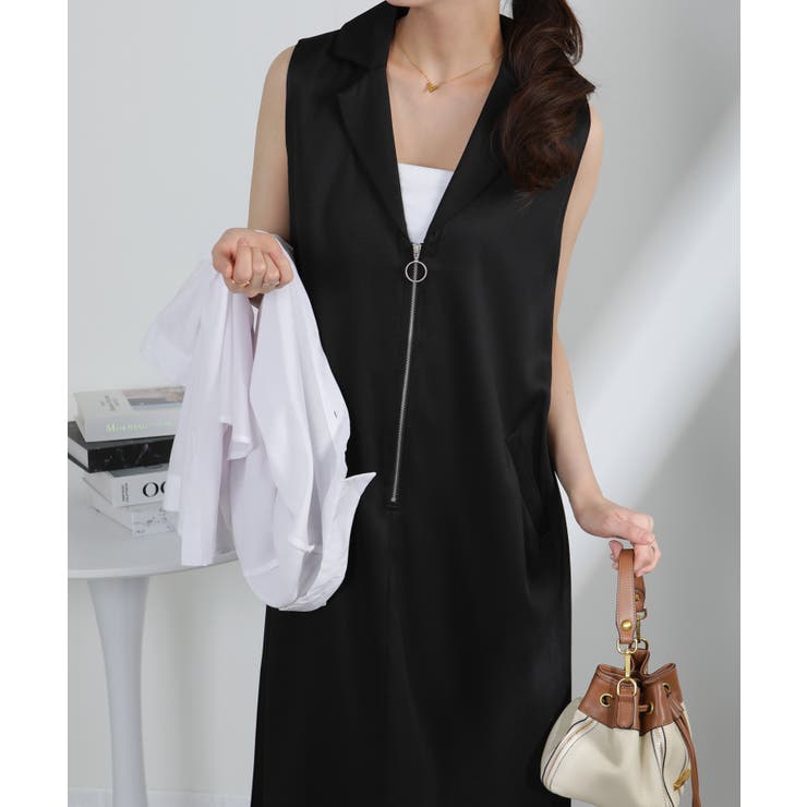 シルバージップ テーラード襟 Iライン ジャンスカ | Pumpkin  Port | 詳細画像3 