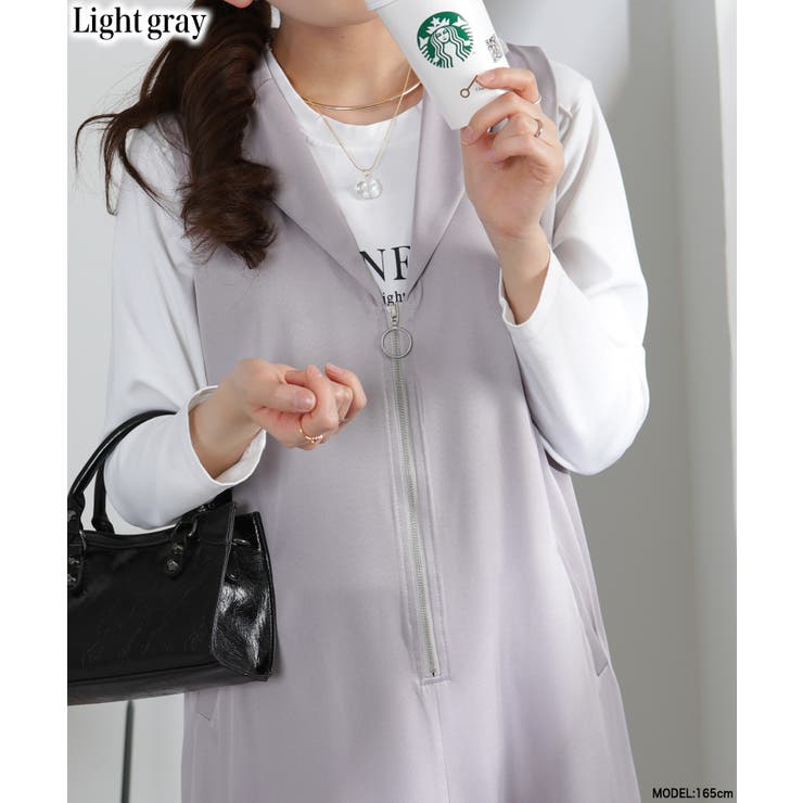 ライトグレー | シルバージップ テーラード襟 Iライン ジャンスカ | Pumpkin  Port