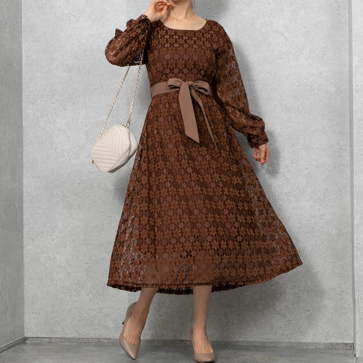 ウエストリボン レースワンピース[品番：PPNW0002925]｜Pumpkin Port  