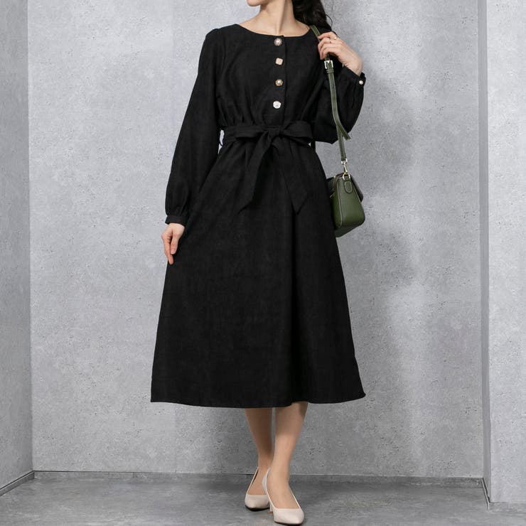 アソートレトロボタン ウエストリボン ワンピース | Pumpkin  Port | 詳細画像8