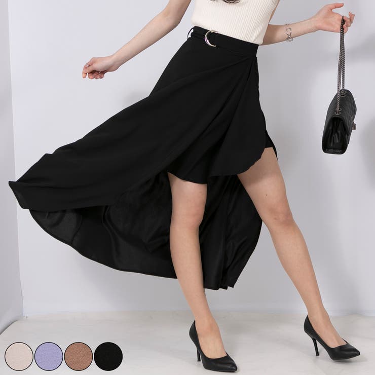 ラッフルレイヤード インパン付き スカート[品番：PPNW0003161