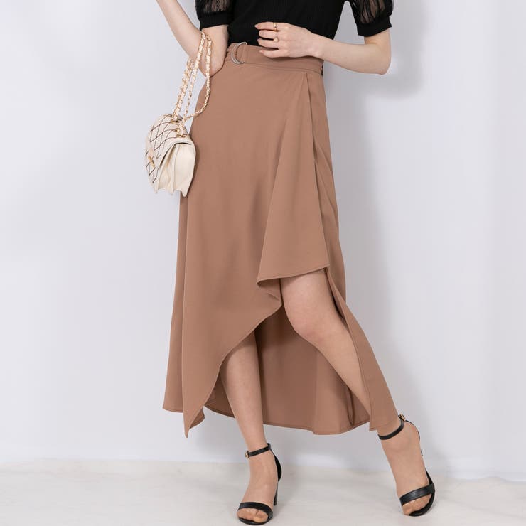 ラッフルレイヤード インパン付き スカート[品番：PPNW0003161