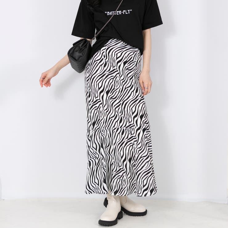 ゼブラ柄 マーメイドスカート[品番：PPNW0003135]｜Pumpkin Port