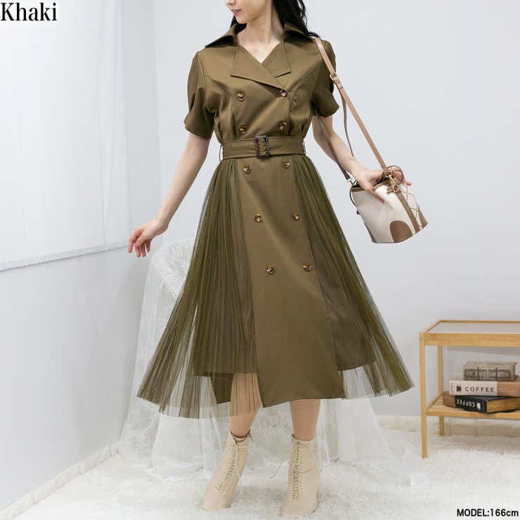 アプワイザーリッシェ トレンチライクプリーツワンピース アプワイザー