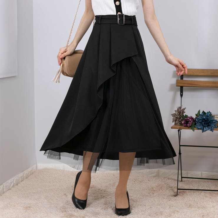 チュール使い アシンメトリー スカート | Pumpkin  Port | 詳細画像14 