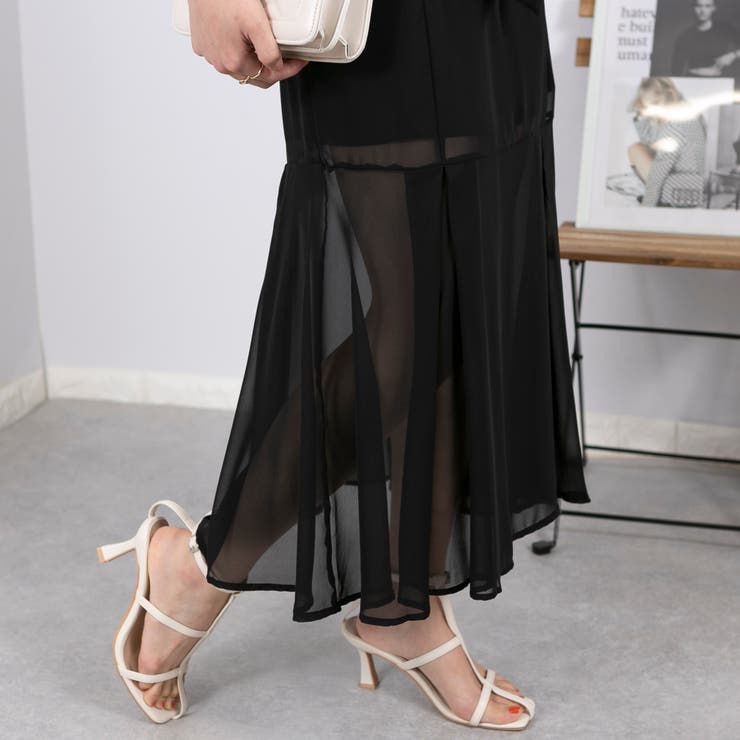 リボンベルト付き シアー マーメイドスカート | Pumpkin  Port | 詳細画像17 