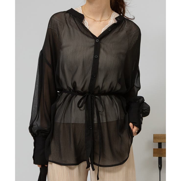 2WAY ボリューム袖 シアーロングシャツ | Pumpkin  Port | 詳細画像33 