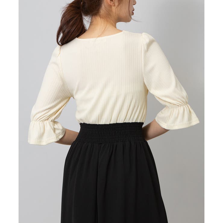 デコルテリボンドッキングワンピース デコルテリボン ドッキングワンピース[品番：PPNW0003607