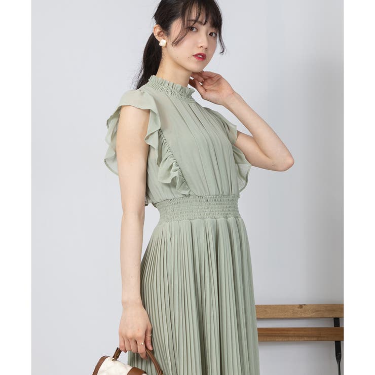 シアーワッシャー消しプリーツ ワンピース[品番：PPNW0003634