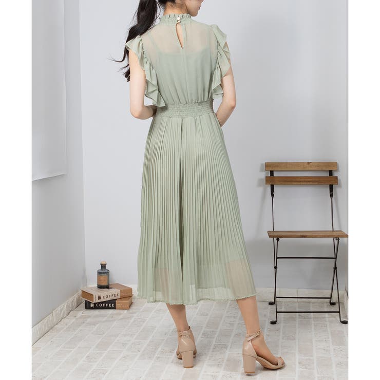 シアーワッシャー消しプリーツ ワンピース[品番：PPNW0003634