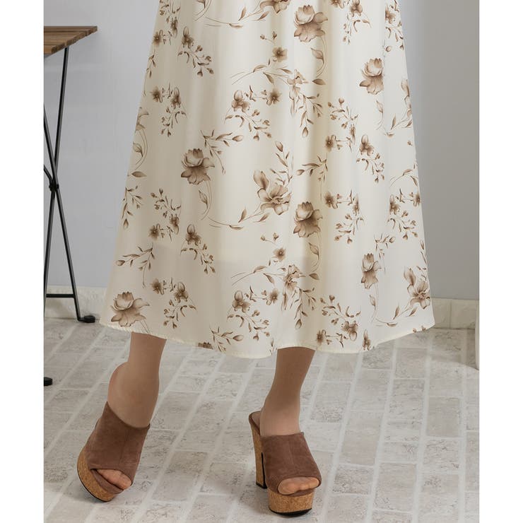 花柄 オフショルダー ワンピース[品番：PPNW0003713]｜Pumpkin