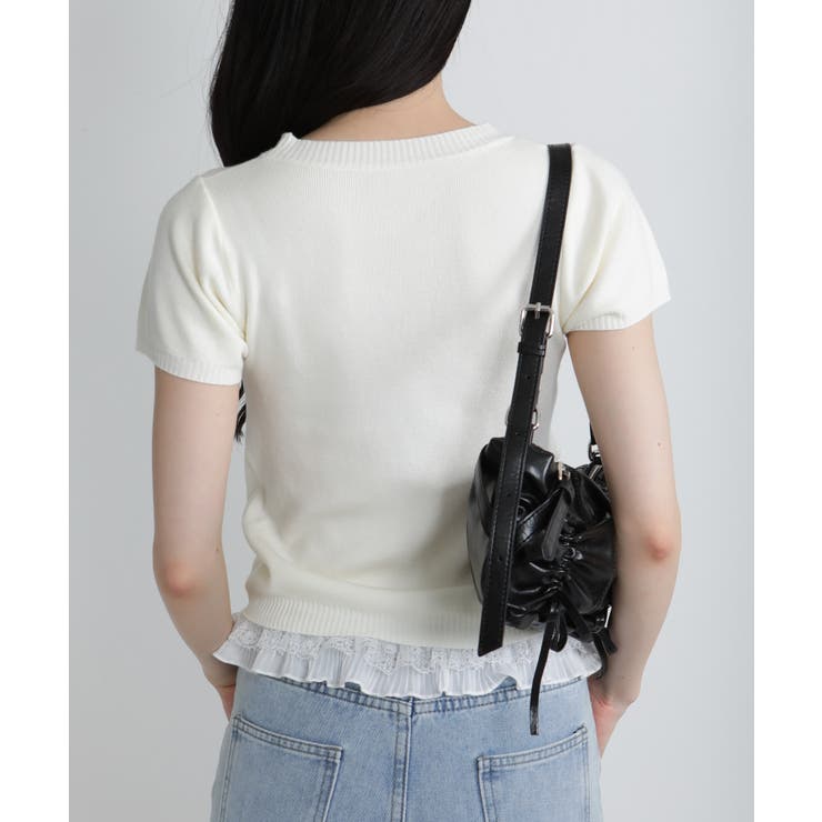 ロゴ刺繍 半袖ニット | Pumpkin  Port | 詳細画像5 