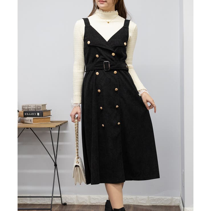 ボーダーズアットバルコニー　ロングジレ　ウール　コート　ワンピース　ボタン BD2521-3E-27-GREY-36_1?$VS_1500$