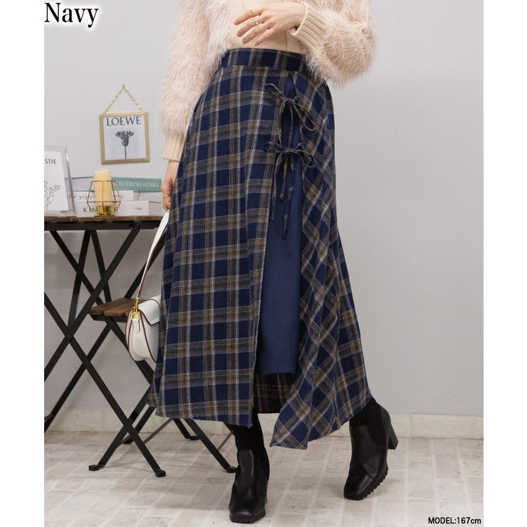 凛】チェック柄スカート2点セット まとめ ゴールドボタン チェック柄