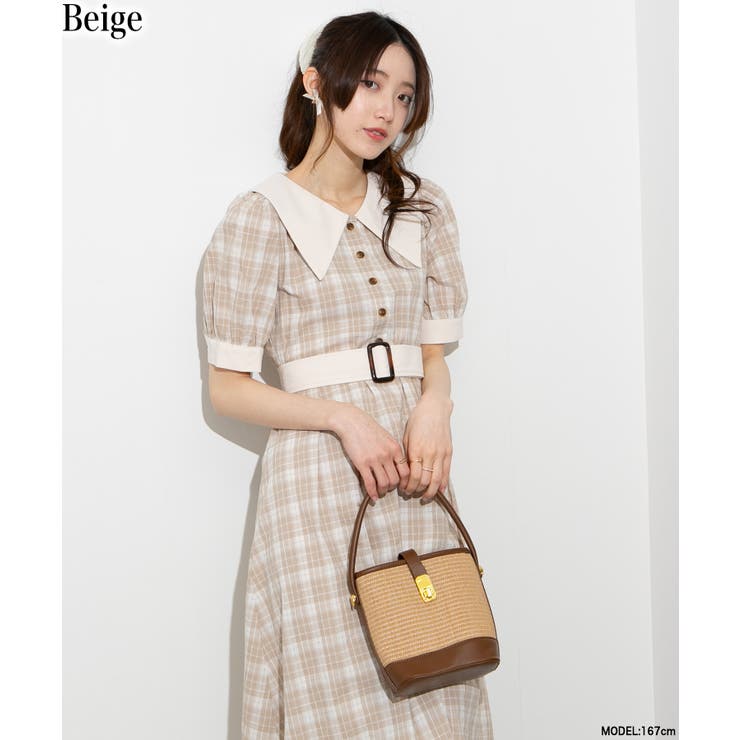 クレリック チェック柄 ワンピース[品番：PPNW0004735]｜Pumpkin Port