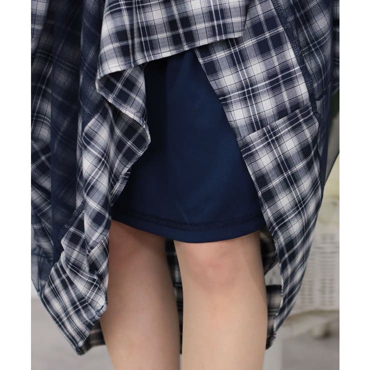 BOCHERON ボチェロン ワンピース 重ねチュール チェック柄 半袖ロングワンピース[品番