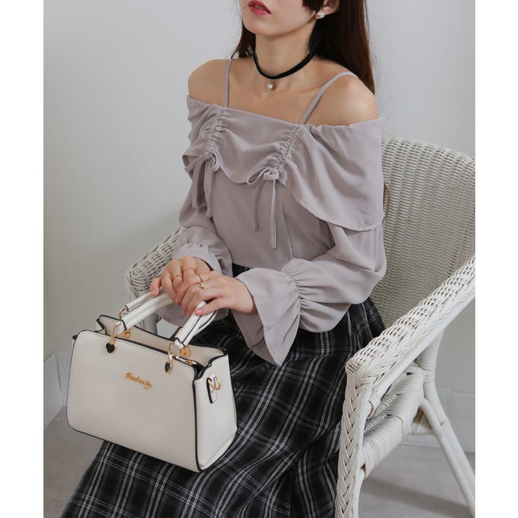 ダブルリボン ボリューム袖 ドッキングロングワンピース | Pumpkin  Port | 詳細画像12 