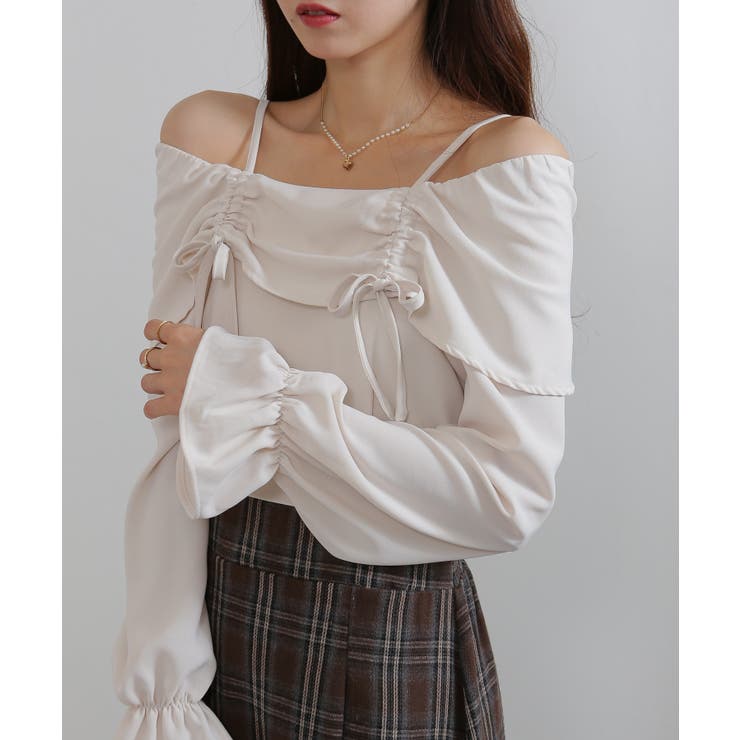 ダブルリボン ボリューム袖 ドッキングロングワンピース | Pumpkin  Port | 詳細画像15 