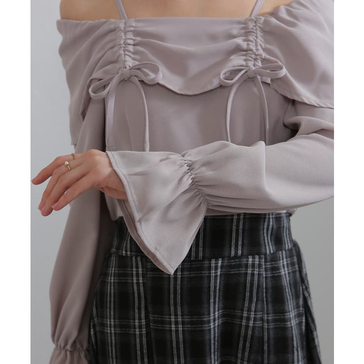 ダブルリボン ボリューム袖 ドッキングロングワンピース | Pumpkin  Port | 詳細画像26 