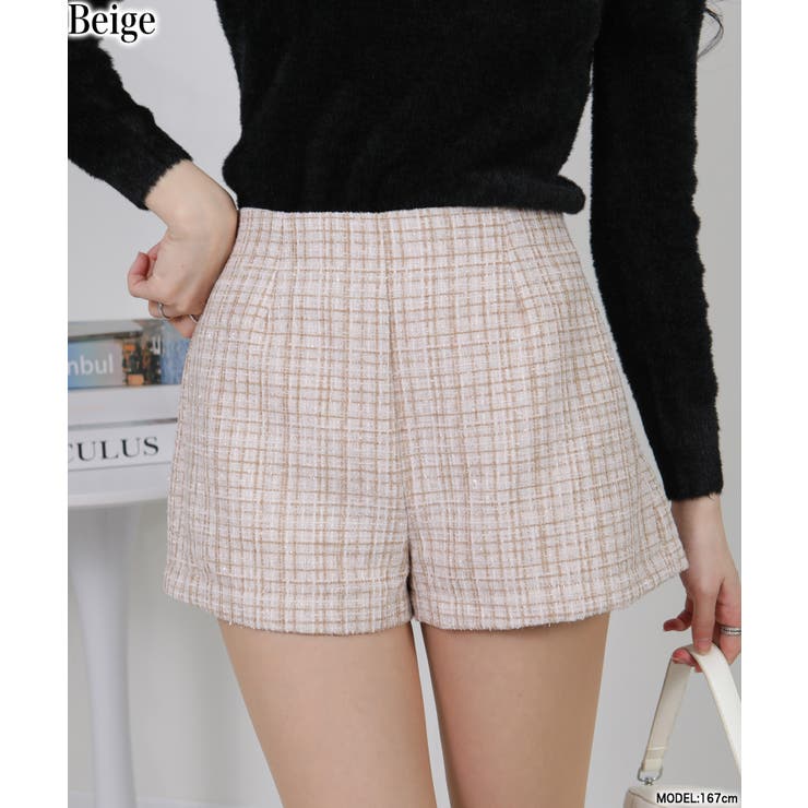 ベージュ | ファンシーツィード ショートパンツ | Pumpkin  Port
