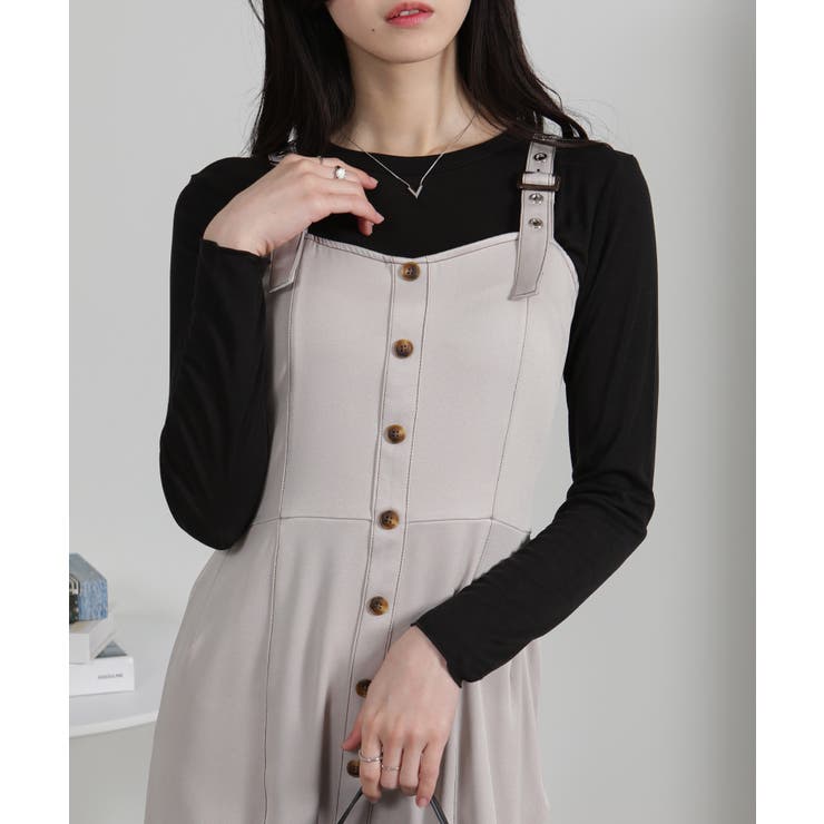 配色ステッチ マーメイド切替 キャミワンピース | Pumpkin  Port | 詳細画像21 