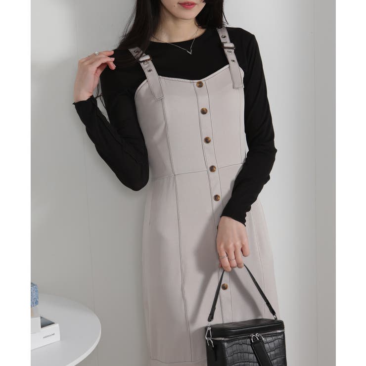 配色ステッチ マーメイド切替 キャミワンピース | Pumpkin  Port | 詳細画像26 