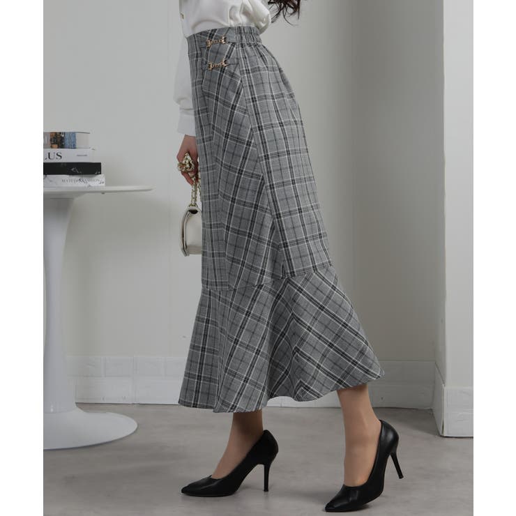 ビット付き チェック柄 マーメイドスカート | Pumpkin  Port | 詳細画像12 