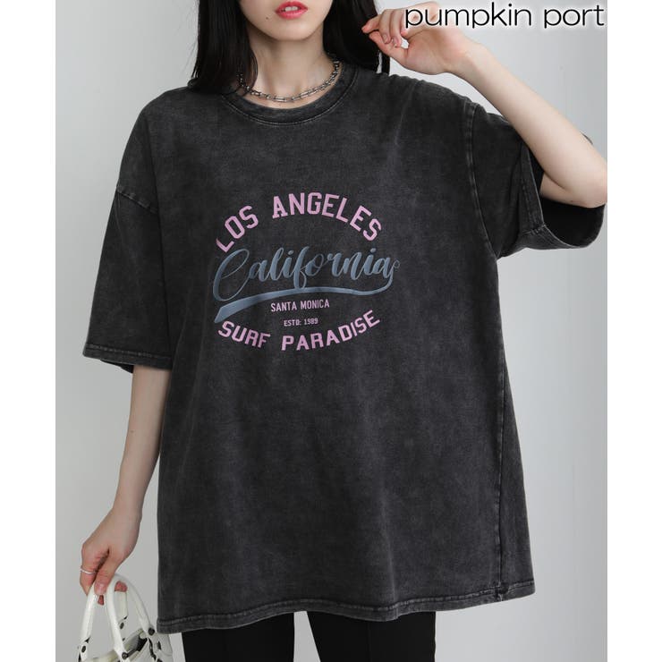 ピグメント加工ロゴプリントBIGサイズTシャツ | Pumpkin  Port | 詳細画像1 