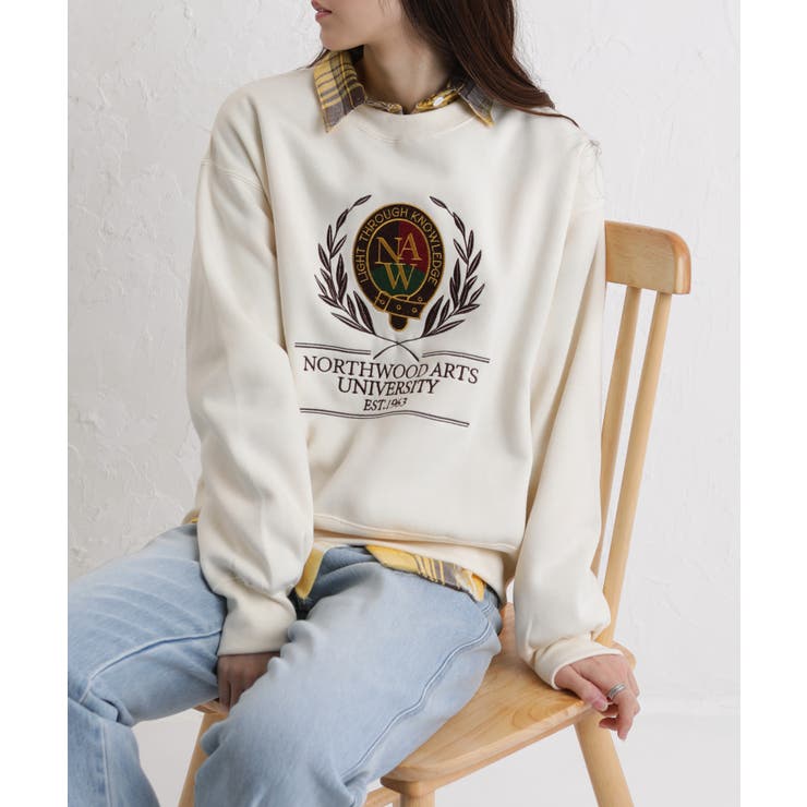 裏起毛 エンブレム刺繍 スウェットトレーナー | Pumpkin  Port | 詳細画像8 